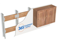 Model of Danback Flexible Wood Backing behind cabinets with 365 Equipmeng & Supply Logo