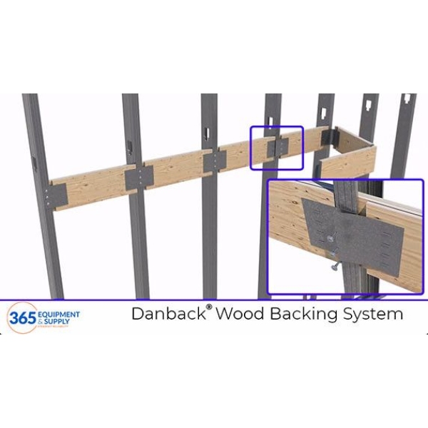 365 Equipment & Supply Danback Wood Backing System on metal bars