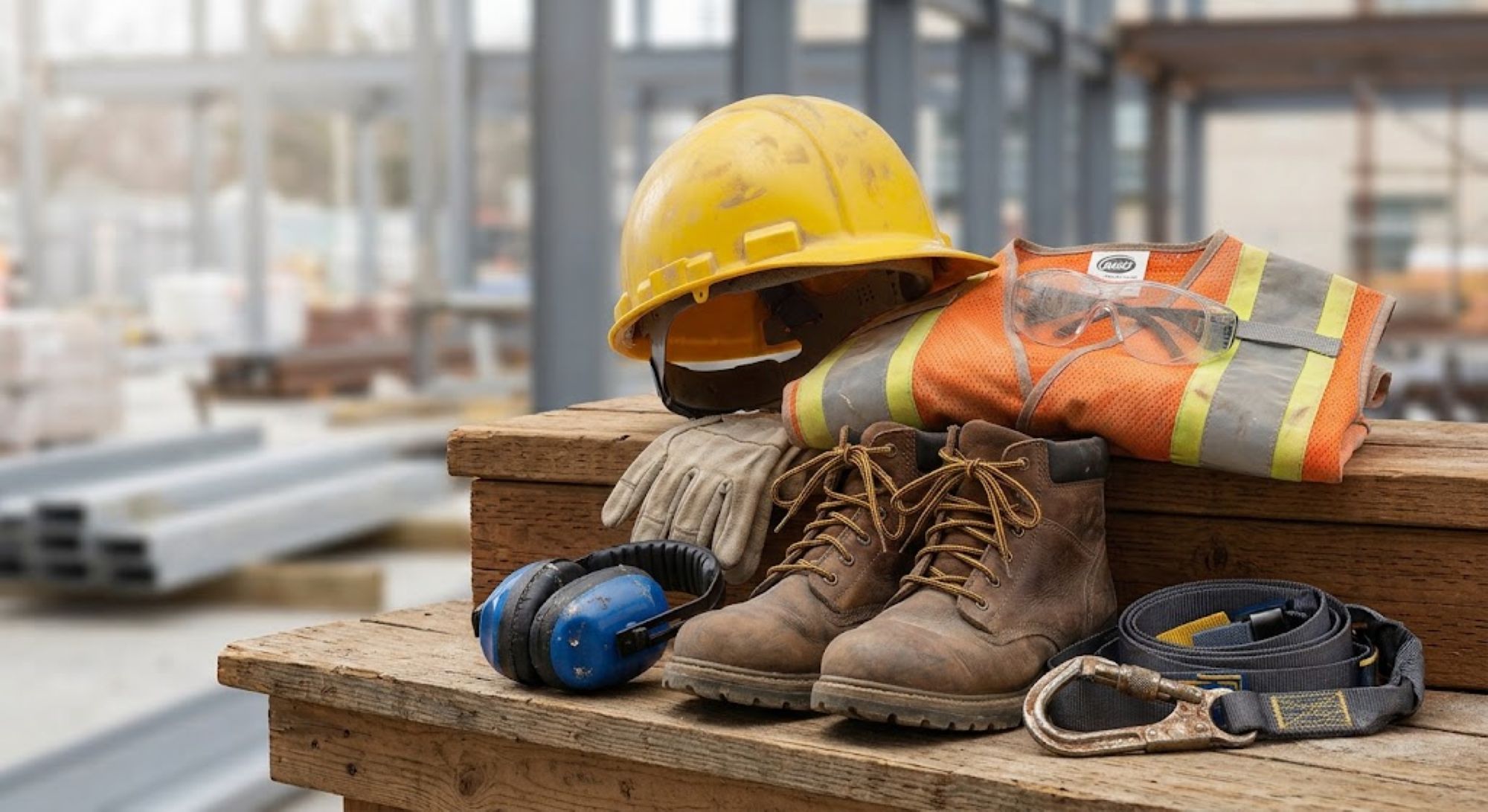 PPE sitting at construction site